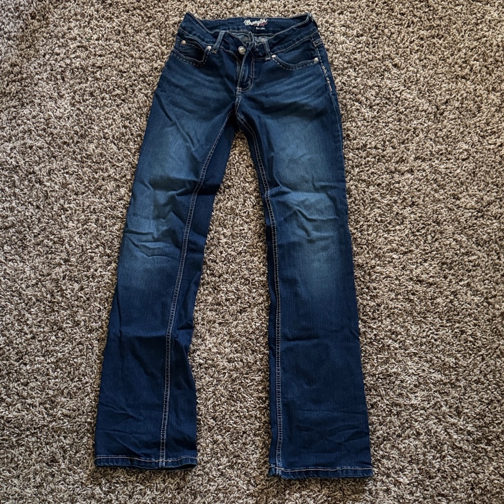 Wrangler Dark Blue Boot Cut Jeans